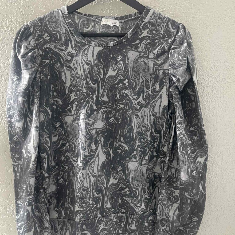 C'EST LA VIE WOMEN TOP GRAY SIZE LARGE